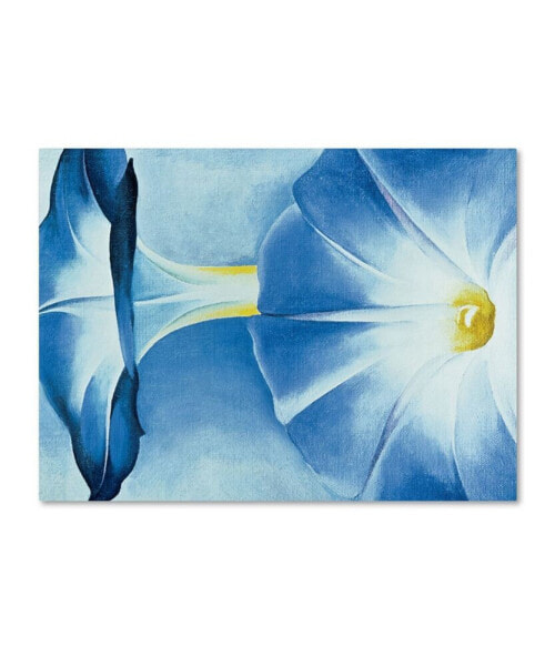 Georgia O'Keefe 'Blue Morning Glories' Canvas Art - 19" x 14" x 2"