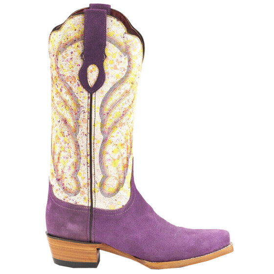 Ferrini Candy Snip Toe Cowboy Womens Off White, Purple Casual Boots 83661-48