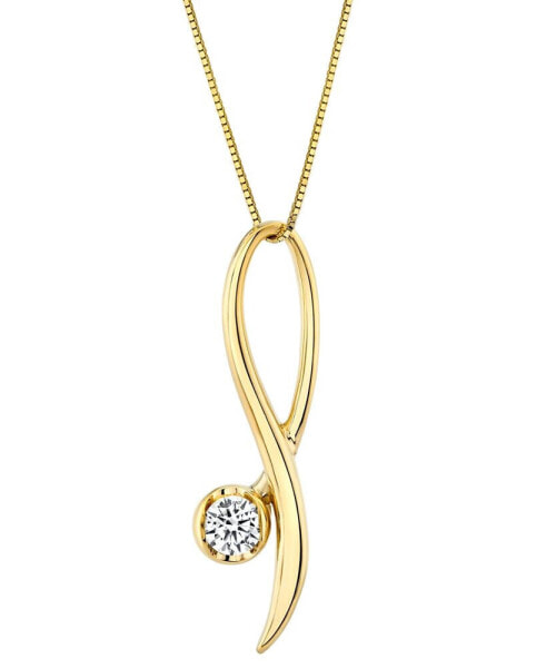 Diamond Solitaire Freeform 18" Pendant Necklace (1/5 ct. t.w.) in 14k Gold