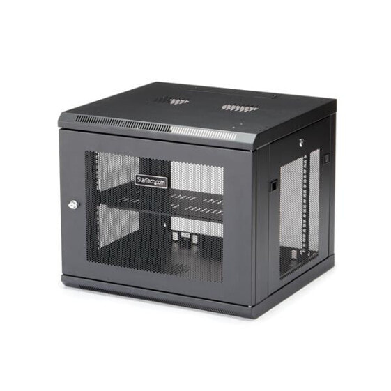 StarTech.com 9U Wall-Mount Server Rack Cabinet - Up to 19 in. Deep - Wall mounted rack - 9U - 90 kg - Cable management - 21 kg - Black