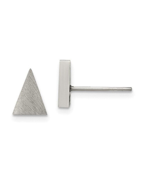 Stainless Steel Brushed Triangle Earrings