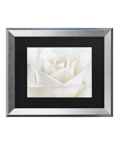 Cora Niele Pure White Rose Matted Framed Art - 16" x 20"