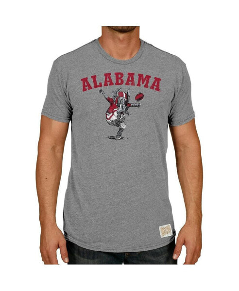 Men's Heathered Gray Alabama Crimson Tide Vintage-Like Punting Big Al Tri-Blend T-shirt