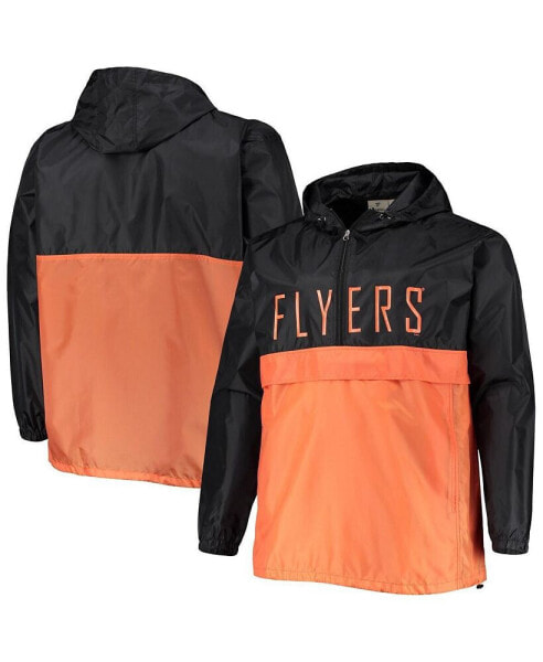 Men's Black Philadelphia Flyers Big and Tall Anorak Half-Zip Pullover Hoodie