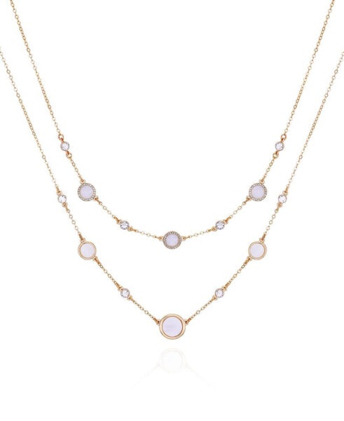 T Tahari gold-Tone Glass Stone Layered Necklace