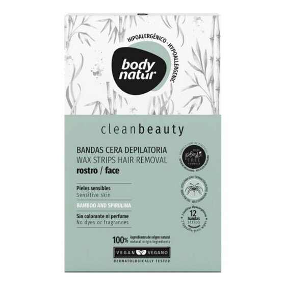Body Natur Clean Beauty Восковые  полоски для лица  12 шт