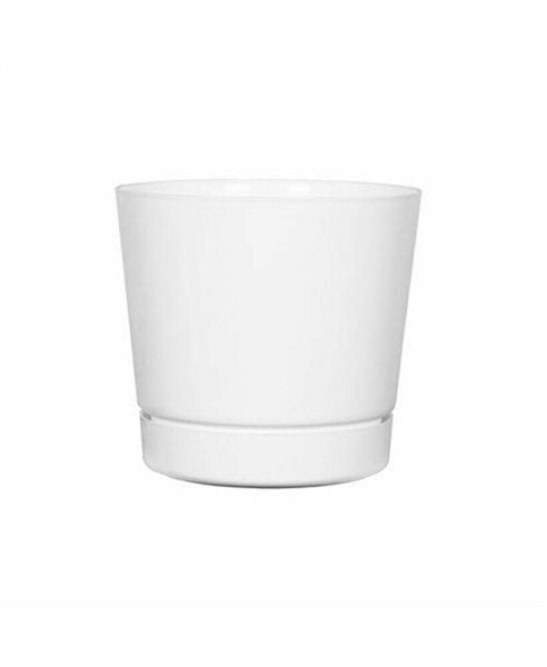 (#10062) Full Depth Round Cylinder Pot, White, 6 Inch