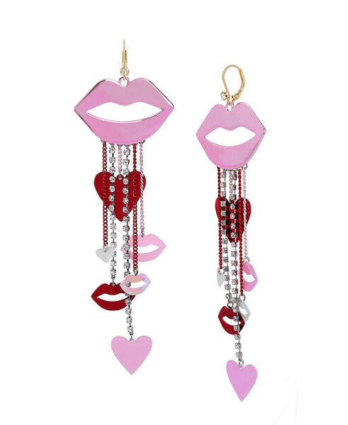 Серьги Betsey Johnson Stone Lips Chandelier