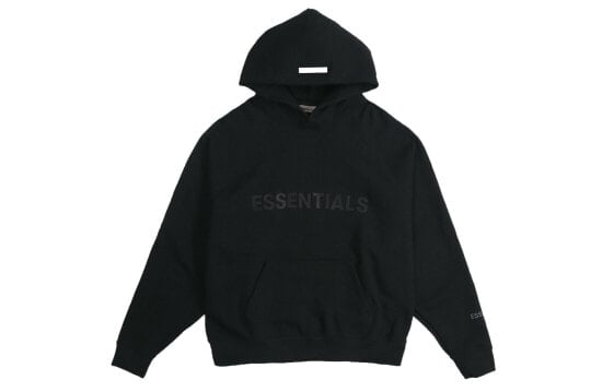 Fear of God Essentials SS20 Graphic Black 字母Logo加绒连帽口袋长袖卫衣 正常版型 男女同款 黑色 / Худи Fear of God FOG-SS20-402