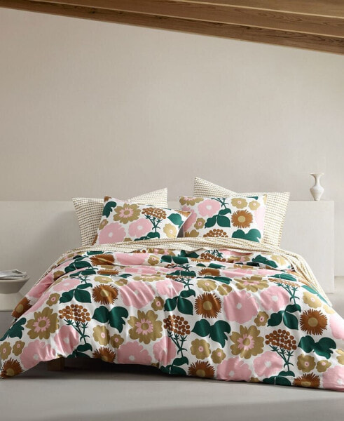 Pieni Kukkatori Cotton 3 Piece Duvet Cover Set, Full/Queen