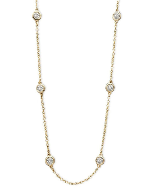 Trio by EFFY® Diamond Seven Station Necklace 16-18" (1/2 ct. t.w.) in 14k White, Yellow or Rose Gold