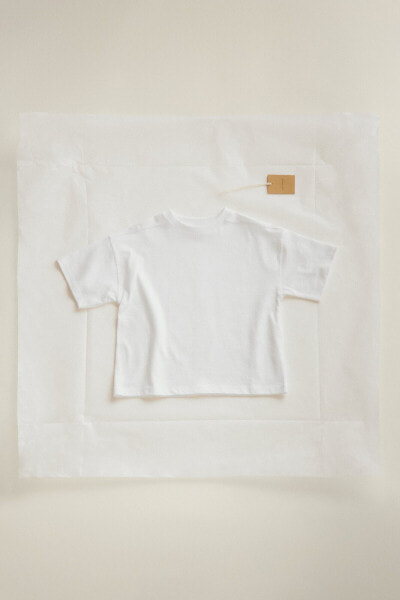 Хлопковая футболка с декоративной строчкой — timelesz ZARA