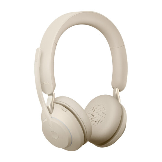 Jabra Evolve2 65 - UC Stereo - Headset - Head-band - Office/Call center - Beige - Binaural - Bluetooth pairing - Play/Pause - Track < - Track > - Volume + - Volume -