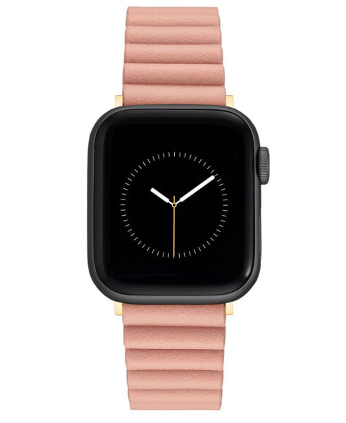 Women's Pink Polyurethane Leather Band Compatible with 38mm, 40mm and 41mm Apple Watch