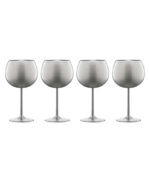 Стеклянные бокалы для красного вина CAMBRIDGE 12 унций из нержавеющей стали, набор из 4 шт.