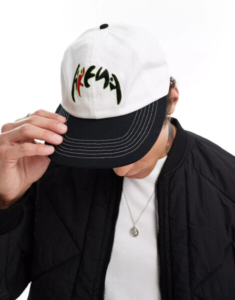 ASOS DESIGN baseball cap with embroidery and contrast stitch