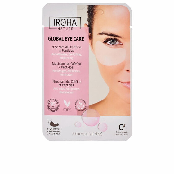 Iroha Global Eye Care Patches Осветляющие патчи для глаз с ниацинамидом, кофеином и пептидами против морщин и мешков  2 шт