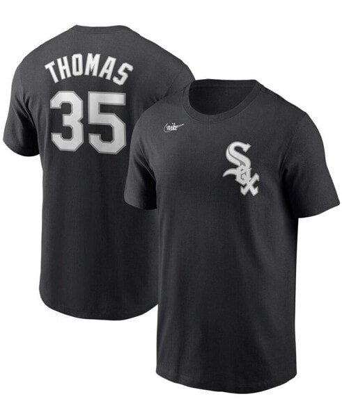 Men's Frank Thomas Black Chicago White Sox Cooperstown Collection Name Number T-shirt