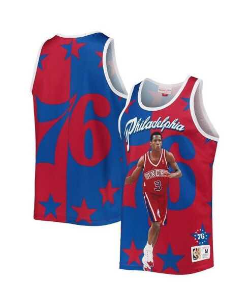Men's Allen Iverson Royal and Red Philadelphia 76ers Sublimated Player Tank Top