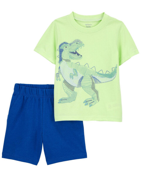 Toddler 2-Piece Dinosaur Tee & Short Set 5T