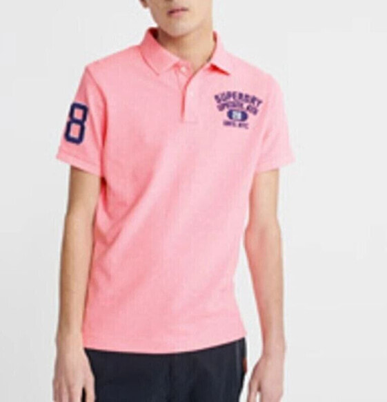 Superdry Organic Cotton Classic Superstate Polo Shirt Pink XL