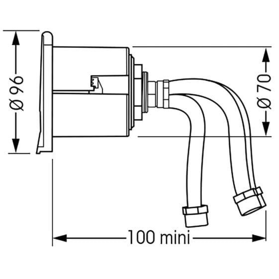 PLASTIMO Chromed Square Cover Cap With Mixer