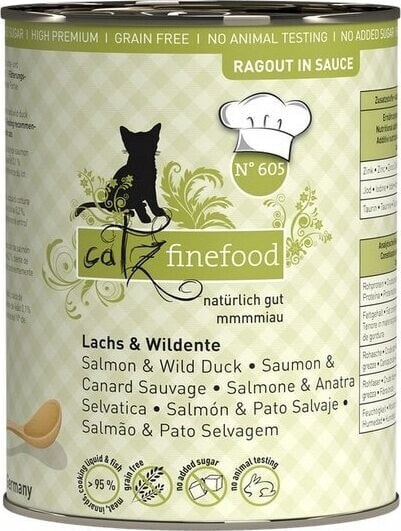 Catz Finefood Catz Finefood Ragout N.605 Łosoś i Dzika Kaczka puszka 380g