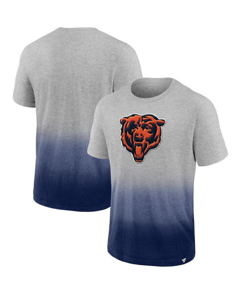 Men's Heathered Gray and Navy Chicago Bears Team Ombre T-shirt