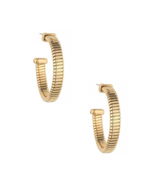 Your Essential Flex Snake Chain 18K Gold Plated Hoop Earrings
