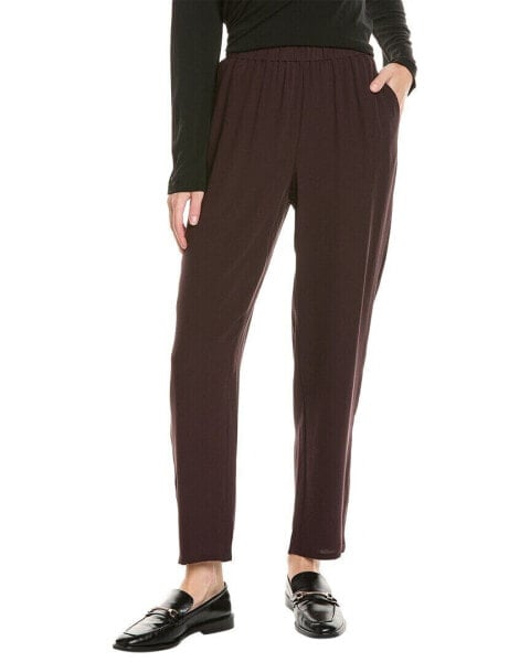 Eileen Fisher High Waisted Silk Tapered Ankle Pant Women's