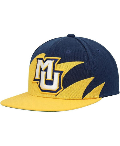 Men's Gold, Navy Marquette Golden Eagles Sharktooth Snapback Hat