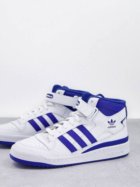 adidas Originals Forum Mid trainers in white and blue