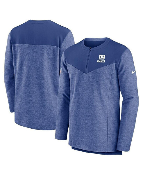 Men's Royal New York Giants Sideline Lockup Performance Quarter-zip Jacket