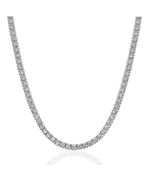 5A Cubic Zirconia Minimalist Tennis Necklace Silver