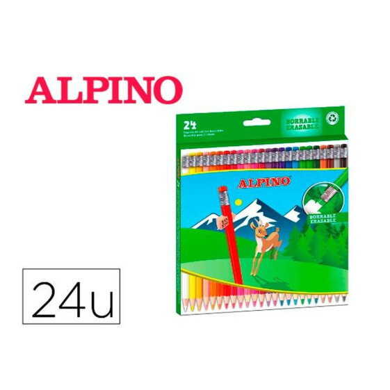 Цветные карандаши Alpino AL013658 Разноцветный Стираемый 24 Предметы (24 Предметы)