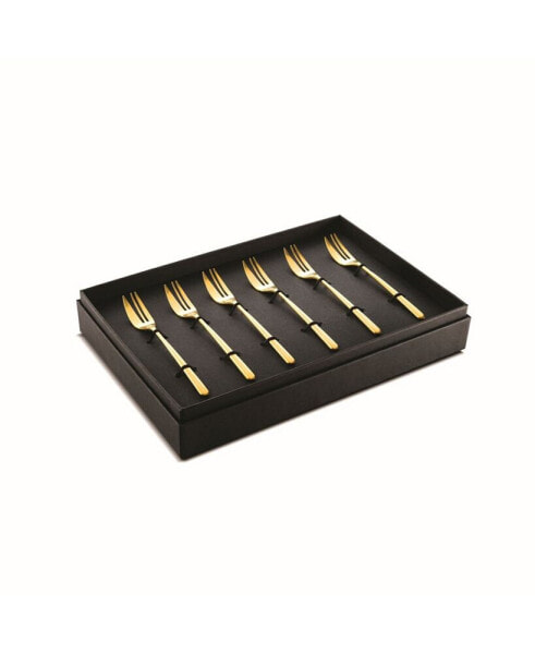 Linea Ice Oro Cake Fork Set, 6 Piece