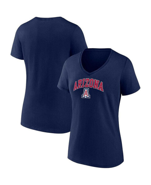 Women's Navy Arizona Wildcats Evergreen Campus V-Neck T-shirt