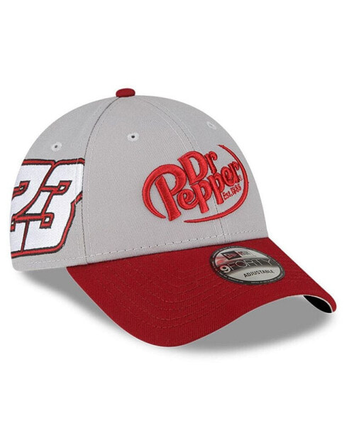 Men's Gray, Maroon Bubba Wallace 9FORTY Dr. Pepper Big Number Snapback Adjustable Hat