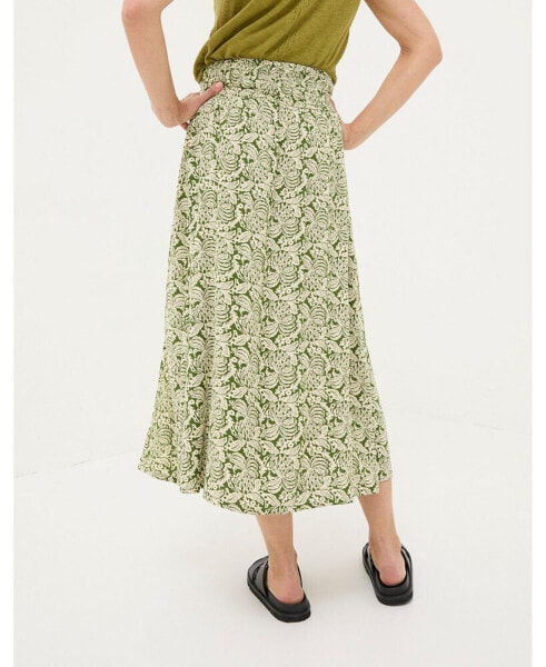 Women's Sascha Damask Floral Midi Skirt