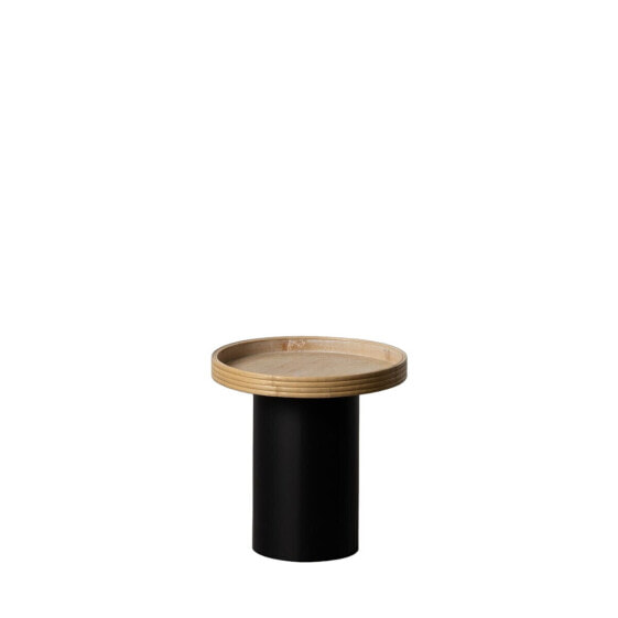 Вспомогательный стол Чёрный Натуральный Деревянный Металл 37 x 37 x 37 cm
