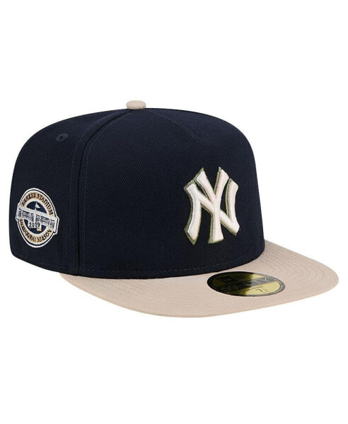Men's Navy New York Yankees Canvas A-Frame 59FIFTY Fitted Hat