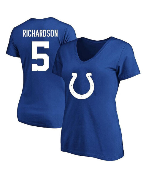 Women's Anthony Richardson Royal Indianapolis Colts Plus Size Player Name and Number V-Neck T-shirt