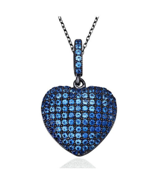 Suzy Levian New York suzy Levian Sterling Silver Cubic Zirconia Pave Mini Heart Pendant Necklace