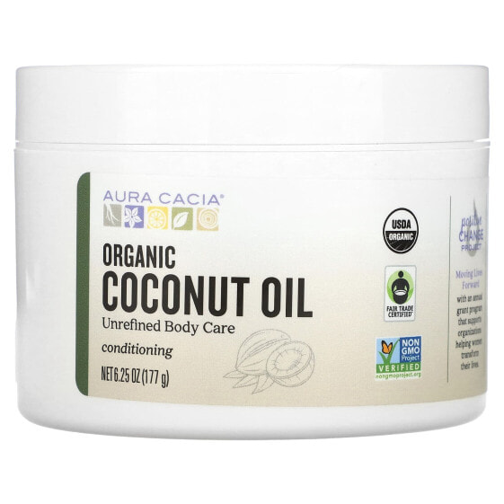 Aura Cacia, Органическое кокосовое масло, 177 г (6,25 унции)