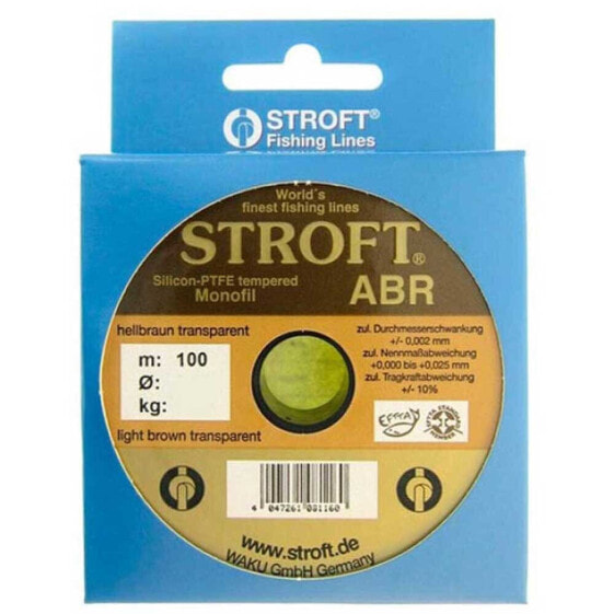Монофильная леска для рыбалки STROFT ABR 100 м Monofilament, устойчивая к абразивному износу.