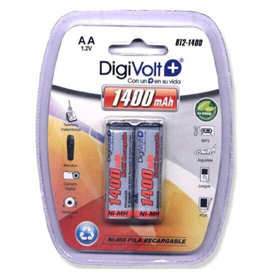 DIGIVOLT AA/R6 1400mAh BT2-1400 Rechargeable Battery 2 Units