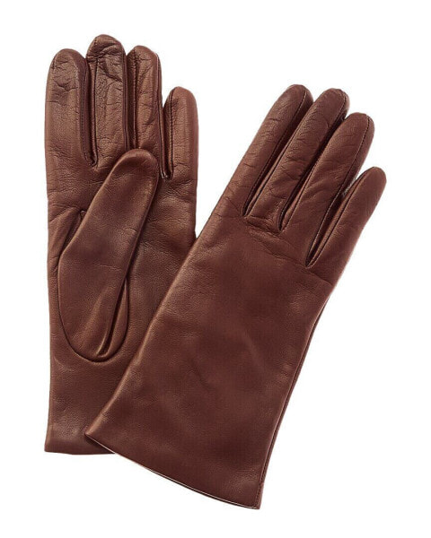 Portolano Cashmere-Lined Leather Gloves Women's Brown 6.5