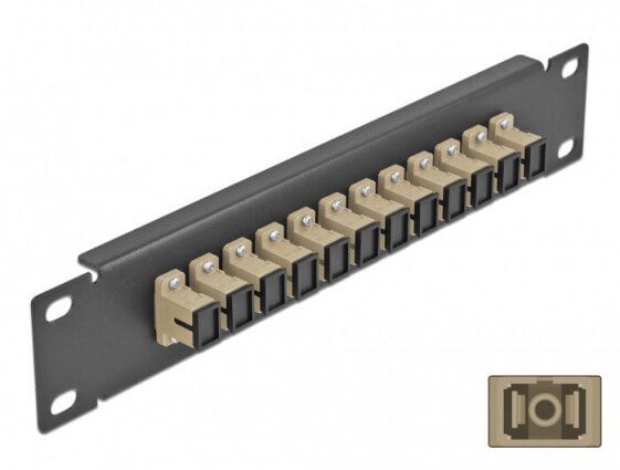 Delock 66762 - Fiber - SC - Beige - Black - Metal - Rack mounting - 1U