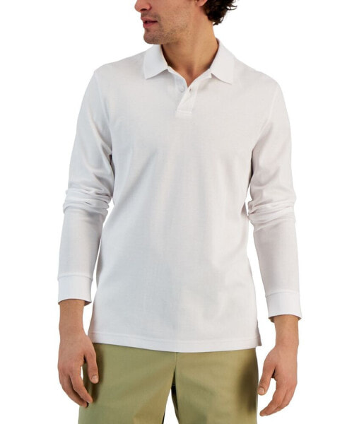 Men's Classic-Fit Solid Long-Sleeve Polo Shirt, Created for Macy's