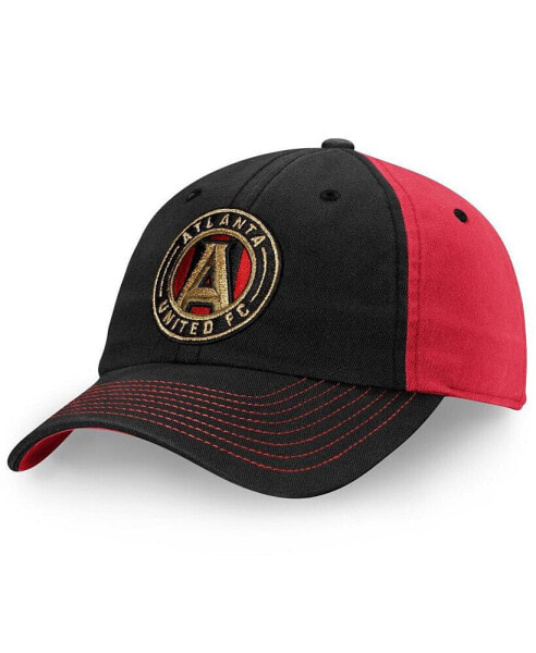 Men's Black/Burgundy Atlanta United FC Iconic Blocked Fundamental Adjustable Hat